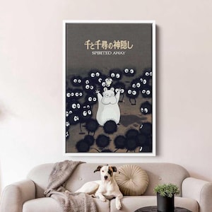Spirited Away Cute Canvas Poster, Studio Ghibli Poster Wall Art, Anime Poster, Studio Ghibli Poster, Anime Wall Art, Japanese Anime Gift