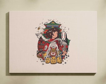 Chihiros Reise ins Zauberland Leinwanddruck, Studio Ghibli Poster Wandkunst, Studio Ghibli Poster, Anime Fan Poster, Japanisches Anime Geschenk, Anime Poster