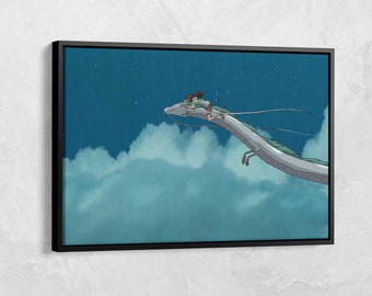 Chihiros Reise ins Zauberland Leinwanddruck, Studio Ghibli Poster Wandkunst, Anime Fan Poster, Japanisches Anime Poster, Anime Geschenk, Studio Ghibli Poster Geschenk
