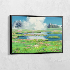 Howl’s Moving Castle Print, Studio Ghibli Wall Art, Anime Poster, Japanese Anime Art, Anime Fan Gift, Studio Ghibli Canvas Poster