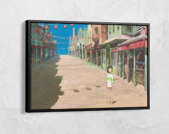 Impresión de lienzo de Spirited Away, arte de pared del cartel de Studio Ghibli, cartel de anime, cartel de anime japonés, regalo de fan del anime, impresión de cartel de Studio Ghibli
