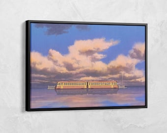 Gost Train in the Spirit World Spirited Away poster print, anime fan cadeau, Studio Ghibli canvas poster kunst aan de muur, Japanse anime kunst