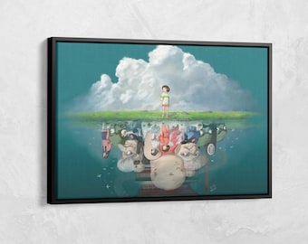 Spirited Away-poster, Studio Ghibli-posterkunst aan de muur, Studio Ghibli-posterkunst, anime-muurkunst, Japans anime-cadeau, anime-canvasposter