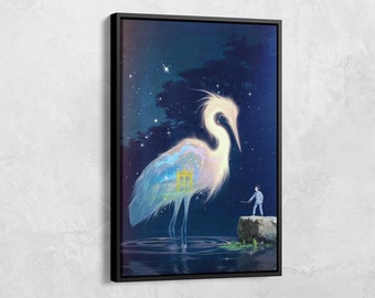 The Boy and the Heron Poster, Studio Ghibli Canvas Print, Japanese Anime, Anime Fan Gift, Studio Ghibli Poster, 2023 New Movie Poster