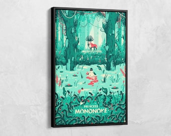 Princess Mononoke Poster, Studio Ghibli Canvas Poster Wall Art, Japanese Anime Art, Anime Fan Gift, Studio Ghibli Poster, Anime Poster Print