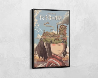 Chihiros Reise ins Zauberland Poster, Studio Ghibli Poster Wandkunst, Anime Poster, Studio Ghibli Leinwand Poster, Anime Wandkunst, Japanisches Anime Fan Geschenk