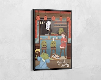 Spirited Away Poster, Studio Ghibli Poster Wall Art, Anime Poster, Studio Ghibli Canvas, Anime Wall Art, Japanese Anime Fan Gift