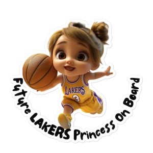Naklejka na samochód „Przyszła księżniczka na pokładzie LAKERS”