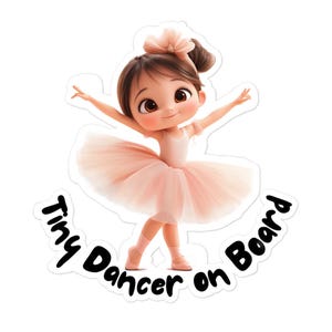 Naklejka na samochód Tiny Dancer | Urocza naklejka na pojazd | Zabawne akcesoria samochodowe dla rodziców i dzieci | Pomysł na prezent dla tancerzy
