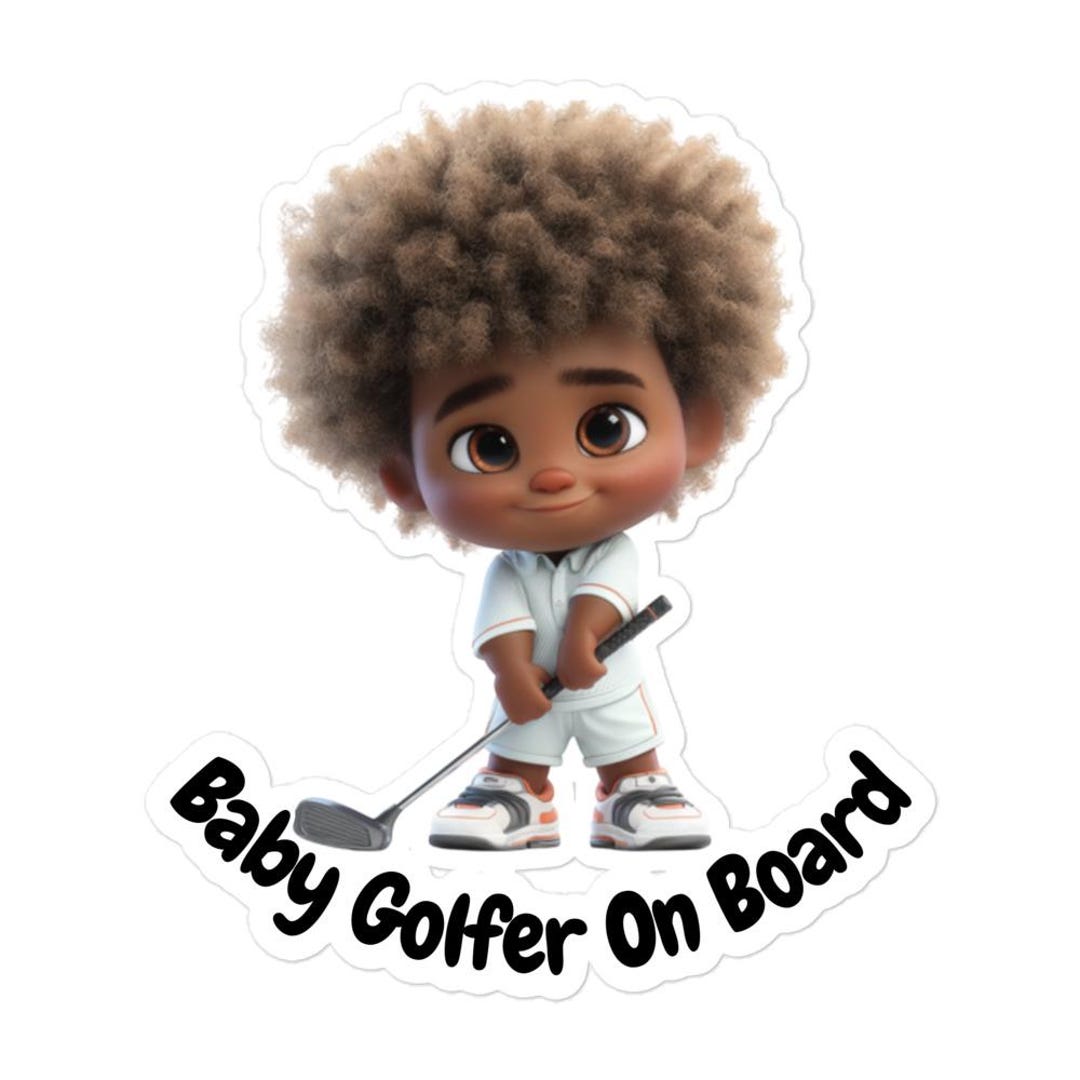 Baby Golfer on Board Car Sticker | Cute Boy Golf Decal | Kids Sports ...