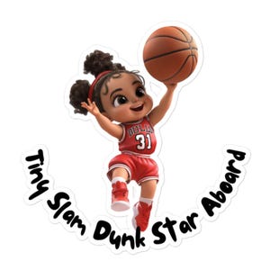 Naklejka na samochód „Tiny Slam Dunk Star Aboard”