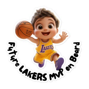 Naklejka na samochód „Przyszły MVP LAKERS na pokładzie”