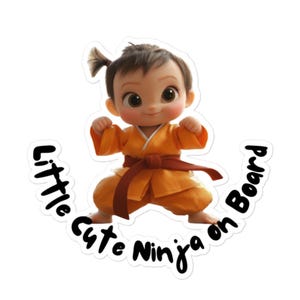 Naklejka na samochód „Mały słodki ninja na pokładzie”