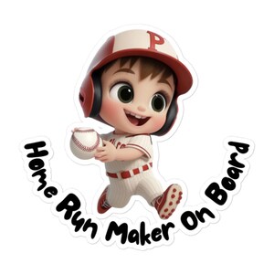 Naklejka Tiny Slugger-duża huśtawka na pokładzie-śliczna dekoracja baseballowa, zabawny prezent sportowy, winylowa naklejka na samochód, dekoracja ścienna do pokoju dziecięcego | Dziecko na pokładzie