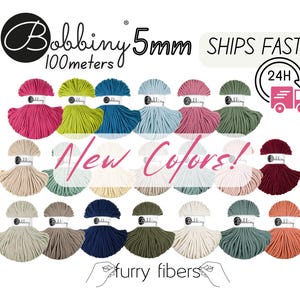 5mm Bobbiny Braided Cord: Recycled Cotton Macrame Yarn