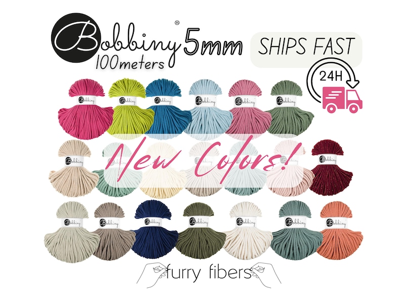 5mm Bobbiny Braided Cord: Recycled Cotton Macrame Yarn image 1