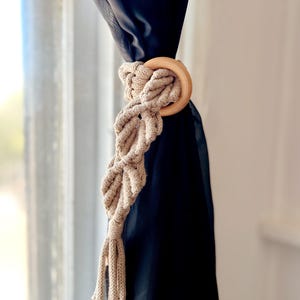 Macrame Curtain Tiebacks: Boho Window Decor, Eco-Cotton Cord