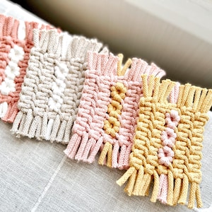 Macrame Flower Coasters: Handmade Cotton Boho Decor