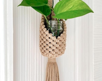 Macrame Hanging Basket: Bohemian Cotton Cord Storage - 22 Inch