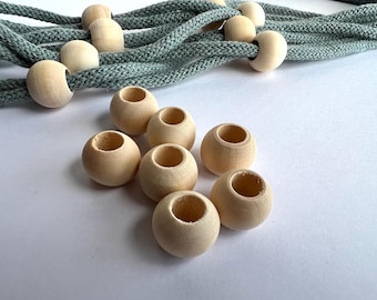 Perles rondes en macramé en bois brut : Fournitures créatives à faire soi-même