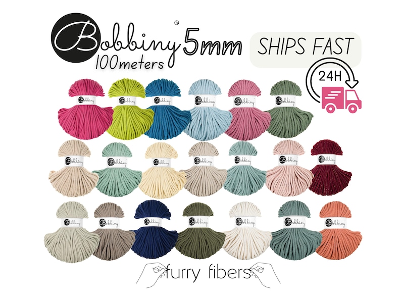 5mm Bobbiny Braided Cord: Recycled Cotton Macrame Yarn image 17