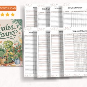Educatieve tuinplanner voor kinderen, plantdagboek voor kinderen, activiteitenboek tuinieren, buitenleertool, afdrukbaar