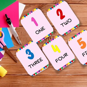 Educational Kids Flash Card Numbers, Math Learning Tool, Preschool Counting Cards, Number Recognition Game, Toddler Gift, printable