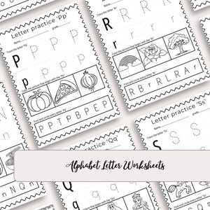 Hojas de trabajo con letras del alfabeto, práctica de reconocimiento de letras, kit de aprendizaje de fonética, actividad educativa, recursos de aprendizaje para niños, imprimible
