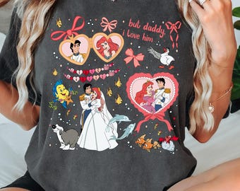 Camiseta vintage de Ariel, La Sirenita, Princesa Disney Ariel, Camiseta con estampado de sirena retro para mujer, Camiseta de sirena Disney para niña