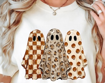 Comfort Colors® Boo-Jee Ghost Shirt, Leopard Ghost Tee, Ghost Coffee Shirt, Funny Fall Shirt, Ghost Tee, Girly Halloween Gift, Boojee Tee