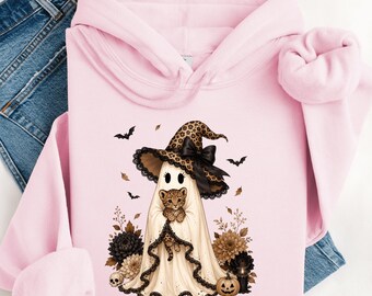 Boo-Jee Ghost Sweatshirt, Leopard Ghost Tee, Ghost Coffee Shirt, Funny Fall Shirt, Ghost Tee, Girly Halloween Gift, Boojee Shirt