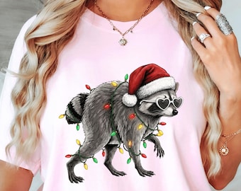 Christmas Jimothy Raccoon Comfort Colors Shirt, Seattle Meme Gift, Funny Trash Panda Christmas Tee, Santa Raccoon Shirt, Viral Holiday Tee