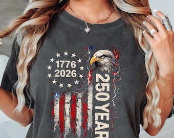 Koszulka lub bluza z okazji 250. rocznicy powstania Ameryki, koszulka z lat 1776–2026 w USA, koszulka z patriotycznym orłem bielikiem, koszulka z okazji 250. rocznicy wolności, prezent z USA