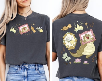 Bluza lub koszulka Ray Firefly Evangeline, koszulka z księżniczką i żabą, koszulka z księżniczką Tianą, koszulka z rodzinną wycieczką do Disneylandu WDW