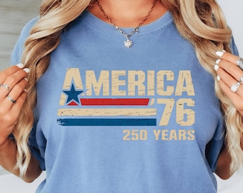 Koszulka lub bluza z nadrukiem „America 1776”, koszulka z okazji 250 lat wolności, koszulka patriotyczna vintage USA, koszulka z grafiką z okazji 4 lipca, koszulka Comfort Colors®