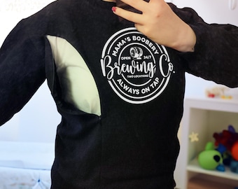 Breastfeeding Brewery Sweatshirt, Mama Boobery Brewing Co. Breastfeeding Sweatshirt, Breastfeeding Clothing, Mama Apparel, Pregnancy Clothes