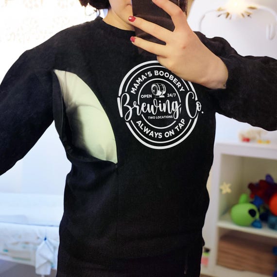 Breastfeeding Brewery Sweatshirt, Mama Boobery Brewing Co. Breastfeeding Sweatshirt, Breastfeeding Clothing, Mama Apparel, Pregnancy Clothes