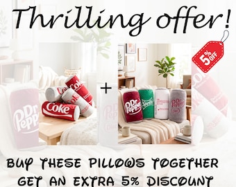 Diet Coke Can Pillow - Velvet Bolster Throw, Quirky Home Decor
