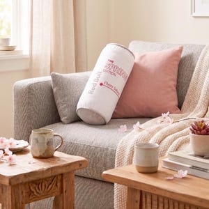Velvet Bolster Red Bull Pillow – Retro White Accent Cushion, Soda Inspired Decor image 3