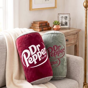 Velvet Bolster Red Bull Pillow – Retro White Accent Cushion, Soda Inspired Decor image 5
