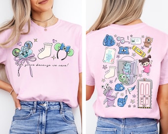 Dwustronna koszulka Disney Monsters, bluza Pixar Monsters University, koszulka Mike'a Sulleya na Halloween, wycieczka do Disneylandu, pasująca rodzinna koszulka