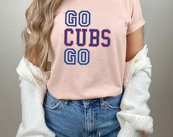Camiseta de los Cubs para aficionados al béisbol, ropa para fans de Chicago, atuendo para el día del partido, camiseta gráfica de equipo deportivo, regalo para aficionados al béisbol.