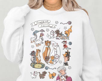 Retro The Aristocats Christmas Tree SweatShirt, Disney Everybody Loves Christmas Sweatshirt, Marie Toulouse Berlioz Tee, WDW Holiday Gifts