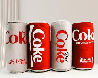 Diet Coke Can Pillow - Velvet Bolster Throw, Quirky Home Decor