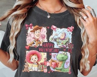 Camiseta Toy Story Valentine Comfort Colors®, regalo de San Valentín, camiseta de viaje a Disney, camiseta con personajes de la película Toy Story, camiseta XOXO