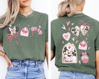 Bluza lub koszulka z Myszką Miki i Minnie, pasująca koszulka dla pary Disney, walentynkowa koszulka Disney, prezent na wycieczkę do Disneylandu