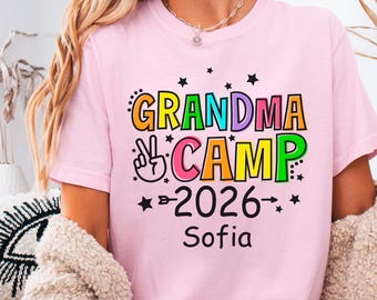 Cute Grandma Camp 2026 Shirt with Name,Personalized Camp Shirt,Summer Camp 2026,Family Vacation,Funny Grandma,Grandma Tshirt,Gift For Summer