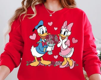 Donald and Daisy Duck Sweatshirt and Shirt, Disney Couple Valentine Tee, Retro Disney Love T-shirt, Donald Daisy Duck Gift, Love XOXO Shirt