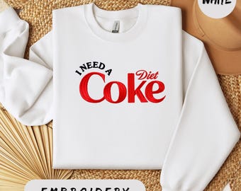 Diet Coke Embroidered Sweatshirt - Cozy, Casual Pullover
