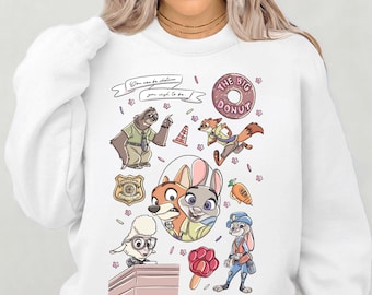 Disney Zootopia sweatshirt, Zootropolis Judy Hopps Nick Wilde Movie Top, Zootopia 2 Disney Girl Trip Sweathhirt